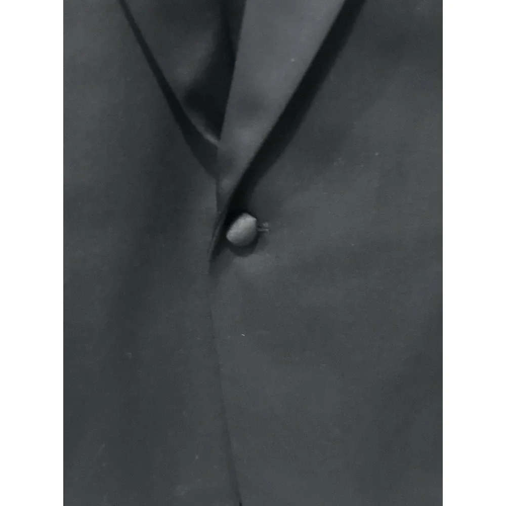 Jos A Bank Black Worsted Wool Tuxedo Jacket Size 44 Xlong Formal Wedding Prom